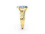 Yellow gold Fancy Blue Marquise  Solitaire Channel-Set Split Shank Ring with Tension Prong Setting_5