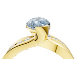 Yellow gold Fancy Blue Marquise  Solitaire Channel-Set Split Shank Ring with Tension Prong Setting_7