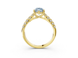 Yellow gold Fancy Blue Marquise  Solitaire Chevron Pave Diamond Engagement Ring with Six-Prong Setting_6