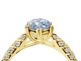 Yellow gold Fancy Blue Marquise  Solitaire Chevron Pave Diamond Engagement Ring with Six-Prong Setting_7