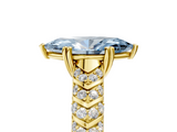 Yellow gold Fancy Blue Marquise  Solitaire Chevron Pave Diamond Engagement Ring with Six-Prong Setting_8
