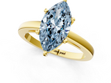 Yellow gold Fancy Blue Marquise  Solitaire Diamond Engagement Ring with Four-Prong Setting on a Classic Band_4