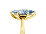 Yellow gold Fancy Blue Marquise  Solitaire Diamond Engagement Ring with Four-Prong Setting on a Classic Band_8