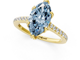 Yellow gold Fancy Blue Marquise  Solitaire Diamond Engagement Ring with Pave Band and Six-Prong Setting_21