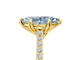 Yellow gold Fancy Blue Marquise  Solitaire Diamond Engagement Ring with Pave Band and Six-Prong Setting_25