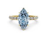 Yellow gold Fancy Blue Marquise  Solitaire Diamond Pavé Band with Four-Prong Setting_28