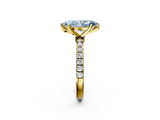Yellow gold Fancy Blue Marquise  Solitaire Diamond Pavé Band with Four-Prong Setting_30