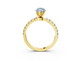 Yellow gold Fancy Blue Marquise  Solitaire Diamond Pavé Band with Four-Prong Setting_31