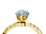 Yellow gold Fancy Blue Marquise  Solitaire Diamond Pavé Band with Four-Prong Setting_32