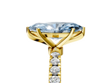 Yellow gold Fancy Blue Marquise  Solitaire Diamond Pavé Band with Four-Prong Setting_33