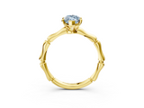 Yellow gold Fancy Blue Marquise  Solitaire Diamond Ring with Bamboo Band and Four-Prong Setting_59