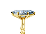 Yellow gold Fancy Blue Marquise  Solitaire Diamond Ring with Bamboo Band and Four-Prong Setting_61