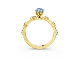 Yellow gold Fancy Blue Marquise  Solitaire Diamond Ring with Bezel Set Side Stones and Prong Setting_6