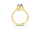 Yellow gold Fancy Blue Marquise  Solitaire Diamond Ring with Cathedral Band and Four-Prong Setting_68