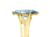 Yellow gold Fancy Blue Marquise  Solitaire Diamond Ring with Cathedral Band and Four-Prong Setting_70
