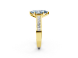Yellow gold Fancy Blue Marquise  Solitaire Diamond Ring with Channel-Set Band and Four-Prong Setting_5