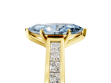 Yellow gold Fancy Blue Marquise  Solitaire Diamond Ring with Channel-Set Band and Four-Prong Setting_8