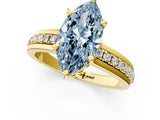 Yellow gold Fancy Blue Marquise  Solitaire Diamond Ring with Channel Set Band and Six-Prong Setting_49