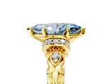 Yellow gold Fancy Blue Marquise  Solitaire Diamond Ring with Filigree Band and Four-Prong Setting_52