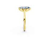 Yellow gold Fancy Blue Marquise  Solitaire Diamond Ring with Four-Prong Setting and Classic Band_5