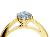 Yellow gold Fancy Blue Marquise  Solitaire Diamond Ring with Four-Prong Setting and Classic Band_7