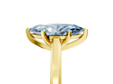 Yellow gold Fancy Blue Marquise  Solitaire Diamond Ring with Four-Prong Setting and Classic Band_8
