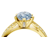 Yellow gold Fancy Blue Marquise  Solitaire Diamond Ring with Milgrain Pavé Band and Four-Prong Setting_24