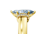Yellow gold Fancy Blue Marquise  Solitaire Diamond Ring with Pave Band and Six-Prong Setting_37