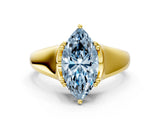 Yellow gold Fancy Blue Marquise  Solitaire Diamond Ring with Six-Prong Cathedral Setting_32