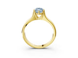 Yellow gold Fancy Blue Marquise  Solitaire Diamond Ring with Six-Prong Cathedral Setting_35