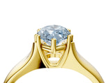 Yellow gold Fancy Blue Marquise  Solitaire Diamond Ring with Six-Prong Cathedral Setting_36