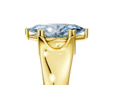 Yellow gold Fancy Blue Marquise  Solitaire Diamond Ring with Six-Prong Cathedral Setting_37