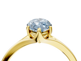 Yellow gold Fancy Blue Marquise  Solitaire Diamond Ring with Six-Prong Setting and Tapered Band_21
