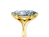 Yellow gold Fancy Blue Marquise  Solitaire Diamond Ring with Six-Prong Setting and Tapered Band_22