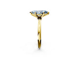 Yellow gold Fancy Blue Marquise  Solitaire Diamond Ring with Six-Prong Setting on a Classic Band 2