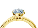 Yellow gold Fancy Blue Marquise  Solitaire Diamond Ring with Six-Prong Setting on a Classic Band 4