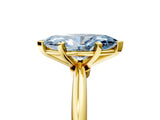 Yellow gold Fancy Blue Marquise  Solitaire Diamond Ring with Six-Prong Setting on a Classic Band 5