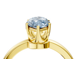 Yellow gold Fancy Blue Marquise  Solitaire Diamond Ring with Six-Prong Setting on a Classic Band_7