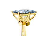 Yellow gold Fancy Blue Marquise  Solitaire Diamond Ring with Six-Prong Setting on a Classic Band_8