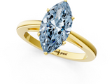 Yellow gold Fancy Blue Marquise  Solitaire Diamond Ring with Split Shank and Four-Prong Setting_21