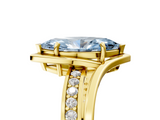Yellow gold Fancy Blue Marquise  Solitaire Diamond Ring with Split Shank and Prong Setting_46