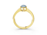 Yellow gold Fancy Blue Marquise  Solitaire Diamond Ring with Tapered Band and Four-Prong Setting_52