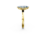 Yellow gold Fancy Blue Marquise  Solitaire Diamond Ring with Thin Band and Four-Prong Setting_5