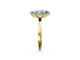 Yellow gold Fancy Blue Marquise  Solitaire Diamond Ring with a Classic Band and Four-Prong Setting 2