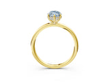 Yellow gold Fancy Blue Marquise  Solitaire Diamond Ring with a Classic Band and Four-Prong Setting 3
