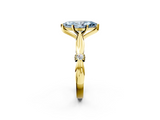 Yellow gold Fancy Blue Marquise  Solitaire Diamond Twisted Band with Four-Prong Setting_49