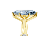 Yellow gold Fancy Blue Marquise  Solitaire Diamond Twisted Band with Four-Prong Setting_52
