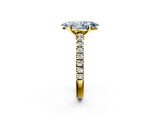 Yellow gold Fancy Blue Marquise  Solitaire Diamond with Pavé Band and Four-Prong Setting_45