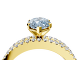 Yellow gold Fancy Blue Marquise  Solitaire Diamond with Pave and Channel Set Band_60