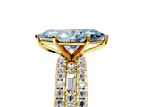 Yellow gold Fancy Blue Marquise  Solitaire Diamond with Pave and Channel Set Band_61